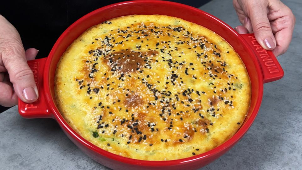 Лёгкий пирог с зелёным луком, который удивит вкусом
