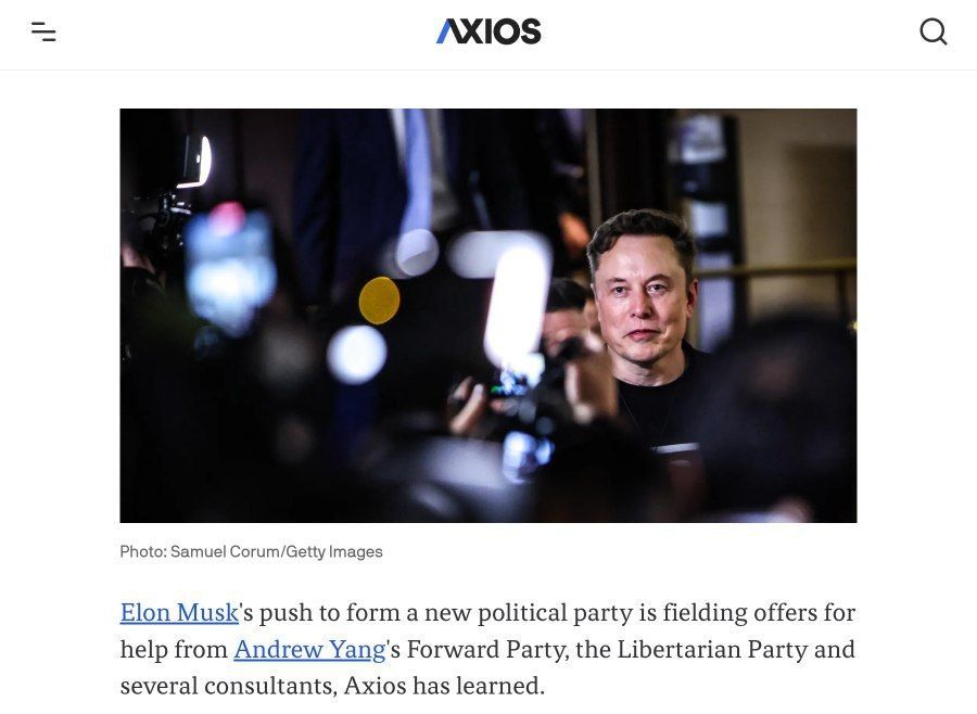              Forward Party  ,     No Labels,  Axios