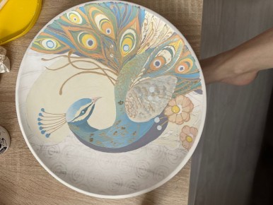 Как раскрасить тарелку подглазурными красками