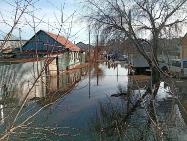 В Шадринске вышла из берегов река Канаш, вода зашла на участки жителей