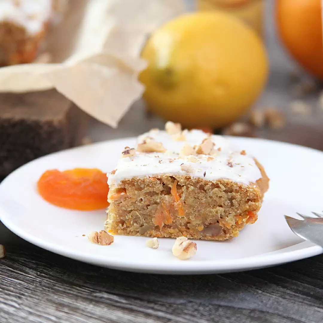 Постный морковный пирог с знойной апельсиновой ноткой