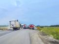 На трассе под Курганом загорелась фура с пиломатериалами