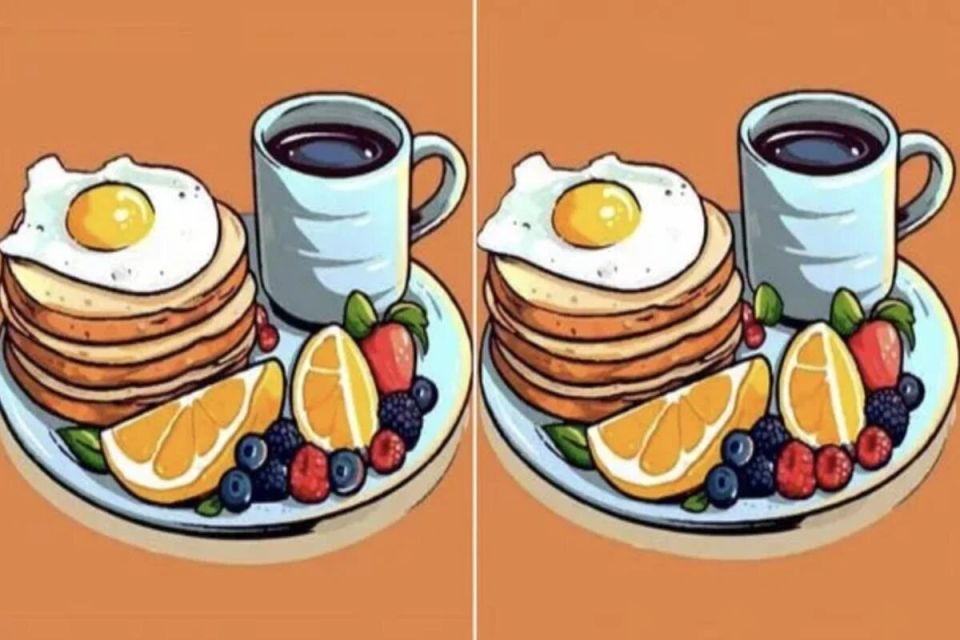 Испытание для ума: найдите три отличия на завтрак